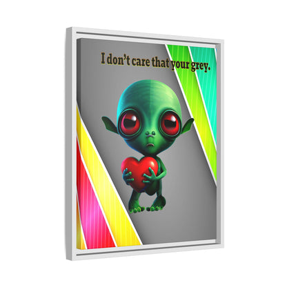 I don't care that your grey - framed canvas art (rainbow split)