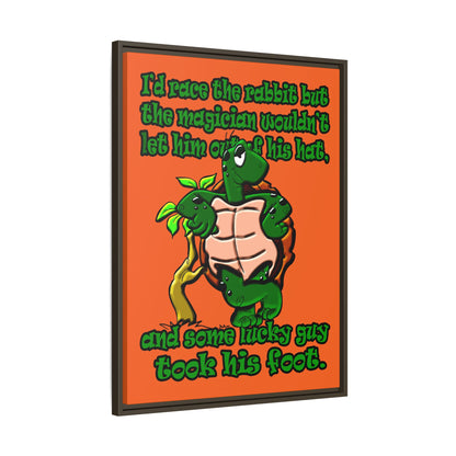 turtle race - framed canvas art (orange)