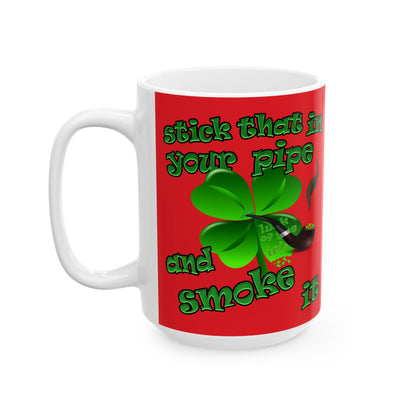 celtics logo - White Mug (red)