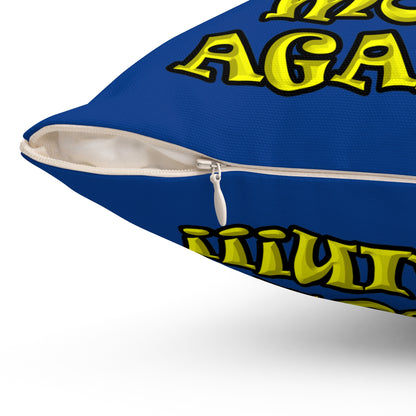 shoot the moon again - Spun Polyester Square Pillow - (dark blue)