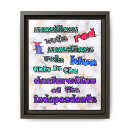 declaration of the independents - framed canvas art (white marble)