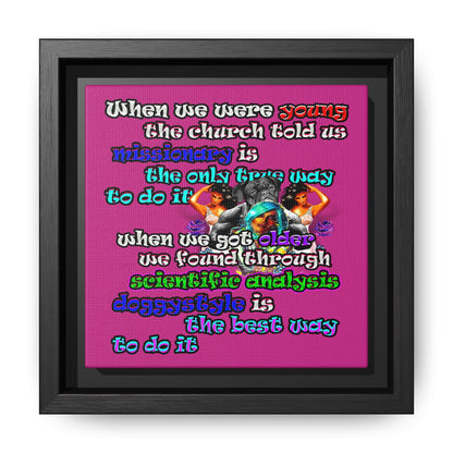 doggystyle - framed canvas art (pink)
