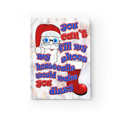santa's shoes - journal-lined (white marble)
