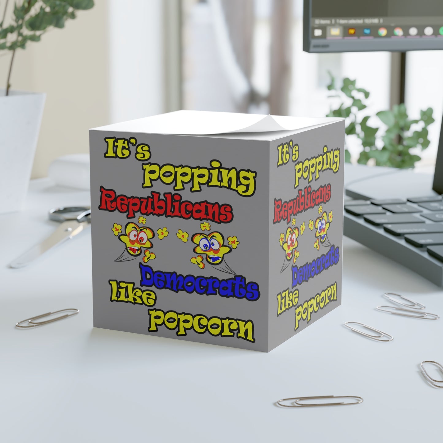 popping like popcorn - note cube (grey)