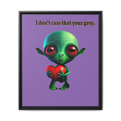 I don't care that your grey - framed canvas art (light purple)