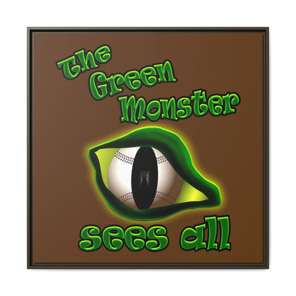 green monster - framed canvas art (brown)