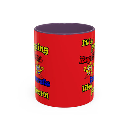 popping like popcorn - Accent Mug (red)