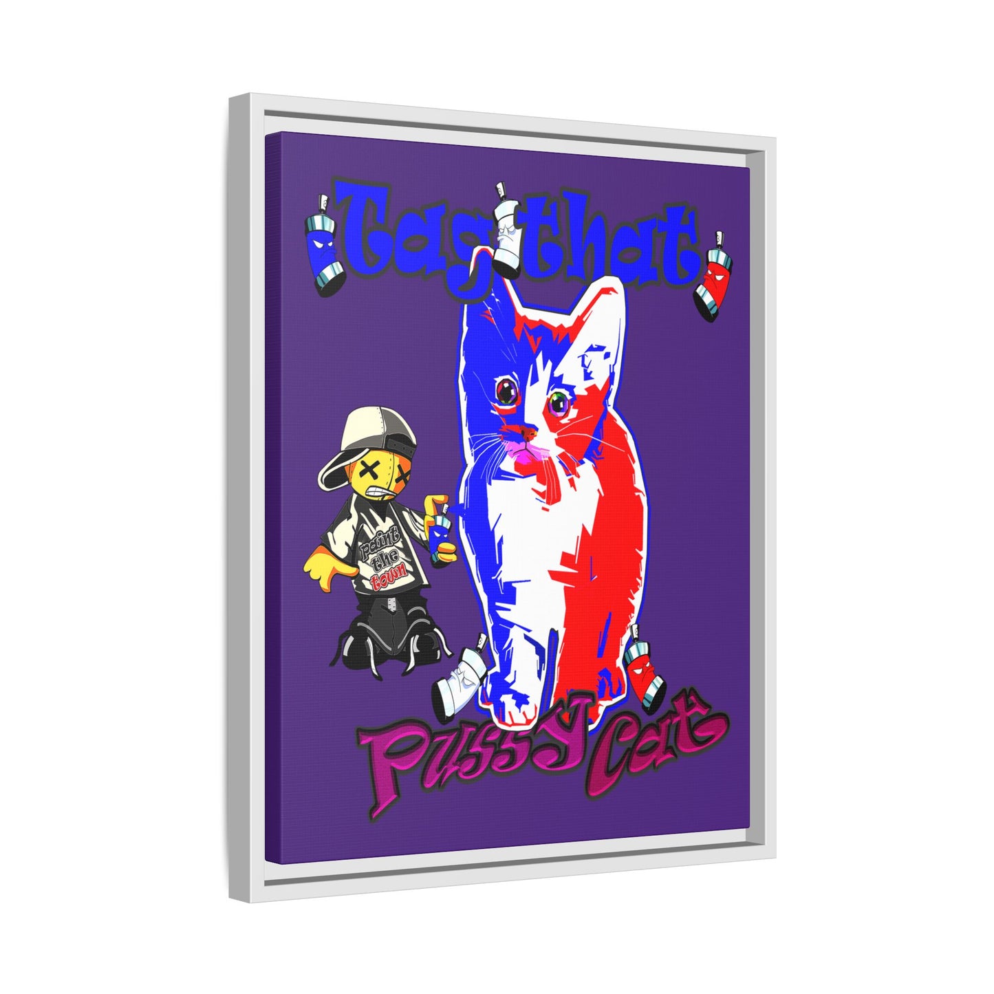 tag that - framed canvas art (purple)