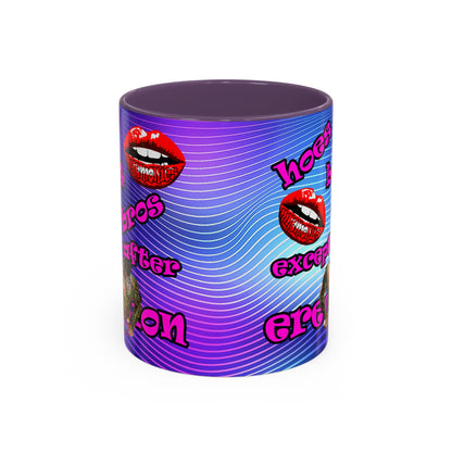 hoes b4 bros - Accent Mug (purple wave)