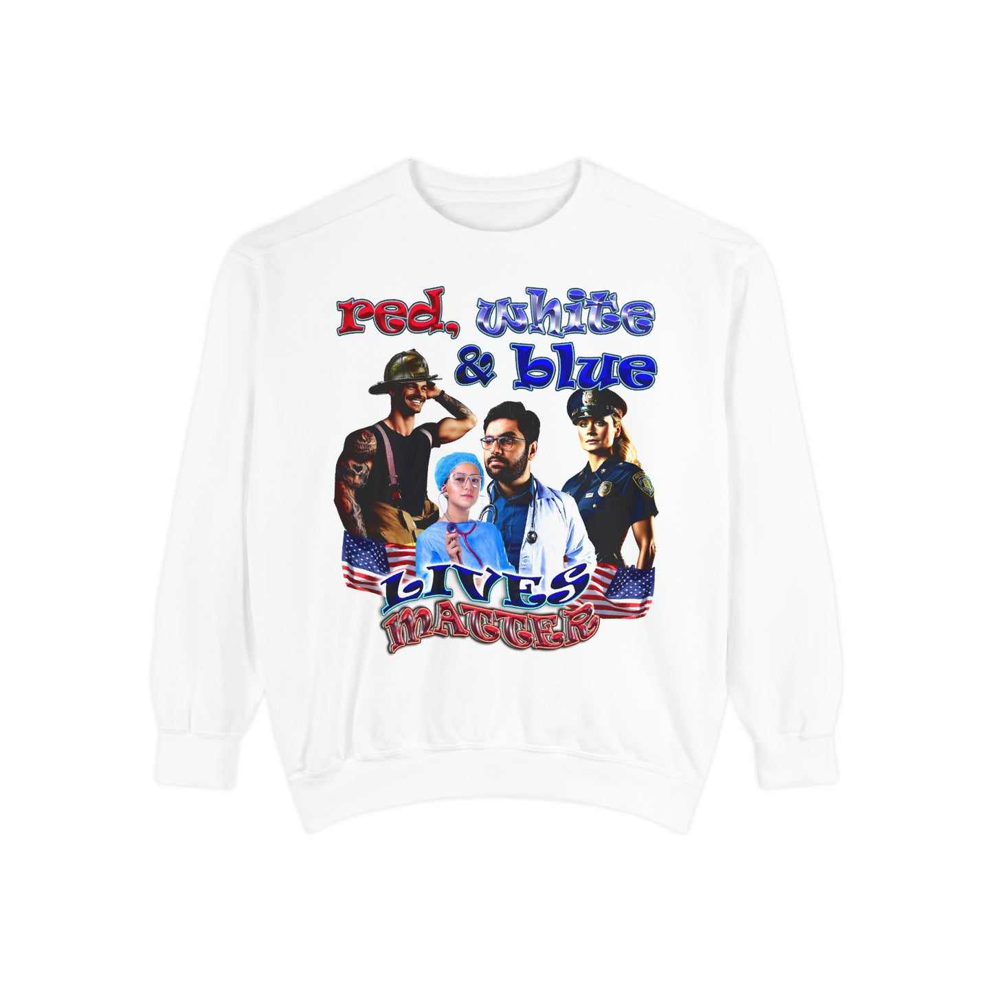 rw&b lives matter - Unisex Garment-Dyed Sweatshirt