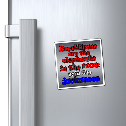 donkeys and elephants - Magnets - (brushed nickel)