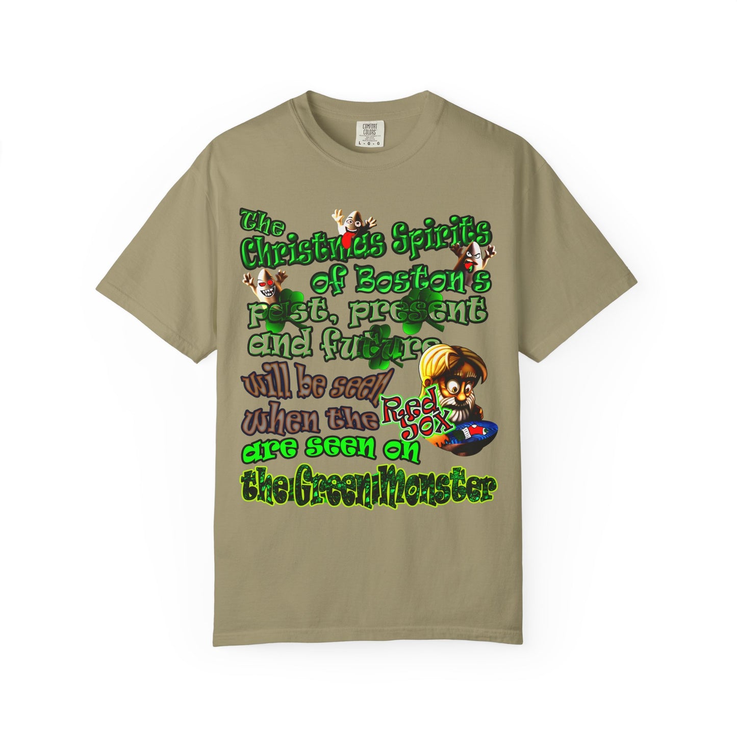 christmas spirits of boston - Unisex Garment-Dyed T-shirt
