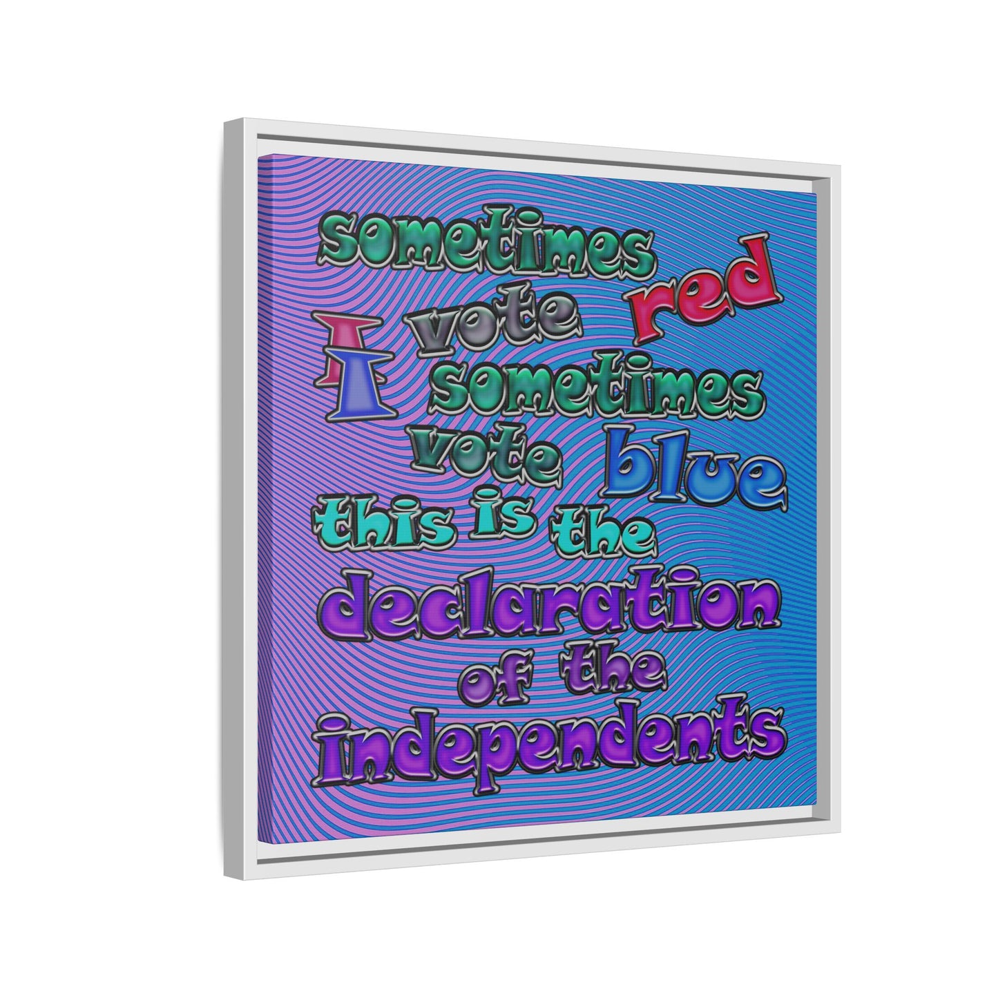 declaration of the independents - framed canvas art (light blue-purple wave)