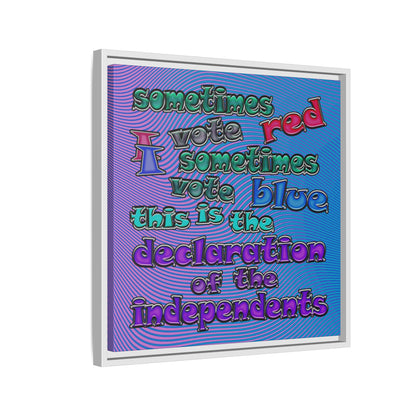 declaration of the independents - framed canvas art (light blue-purple wave)