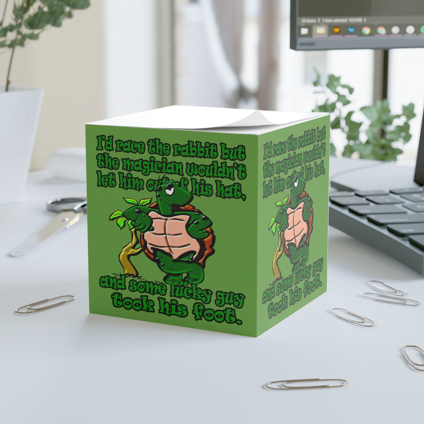 turtle race - note cube (green)