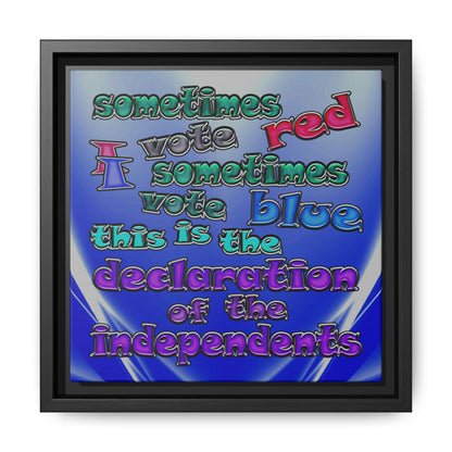 declaration of the independents - framed canvas art (blue-white wave)