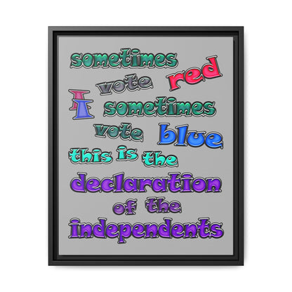 declaration of the independents - framed canvas art (light grey)