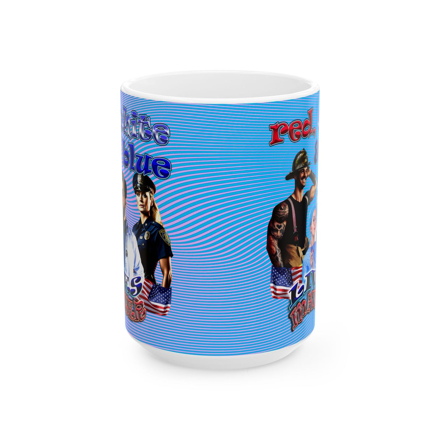 rw&b lives matter - White Mug (light blue-purple wave)