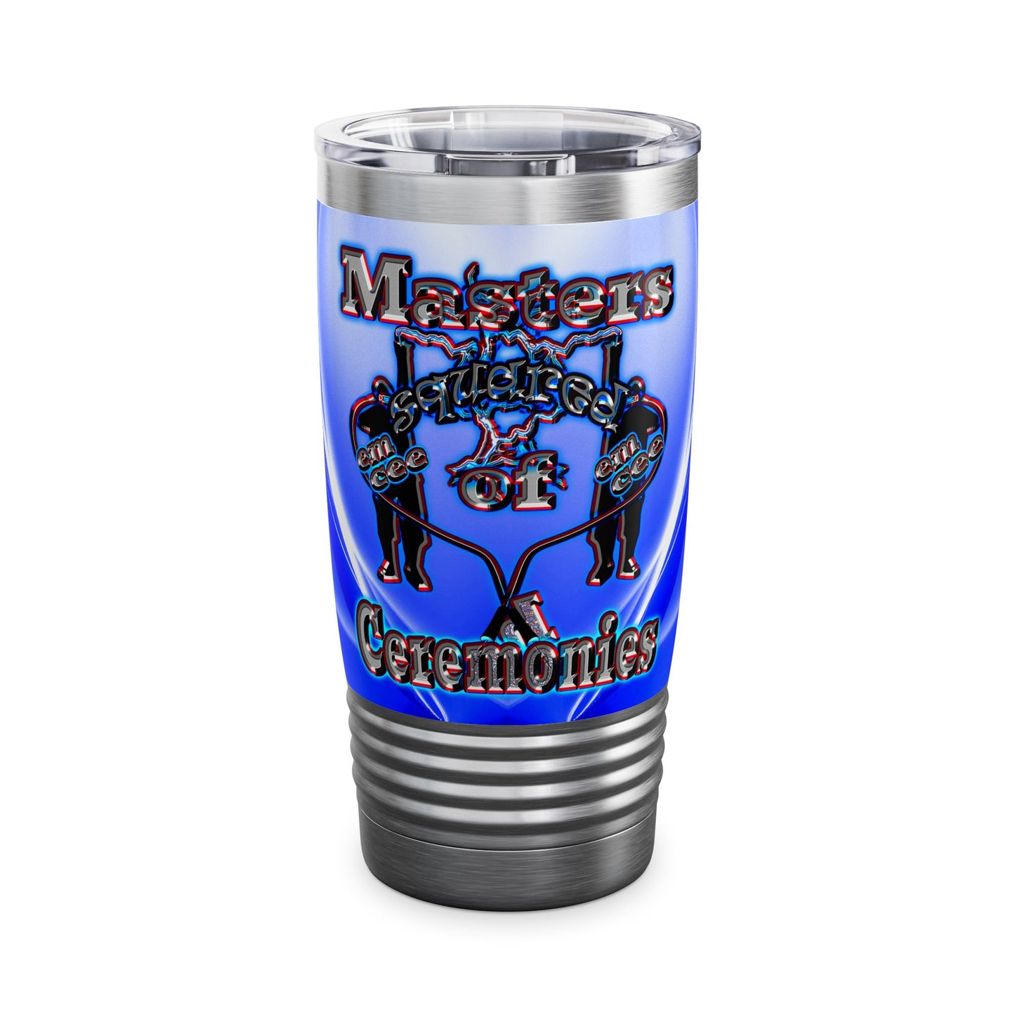 em cee squared - Ringneck Tumbler, 20oz (blue-white wave)