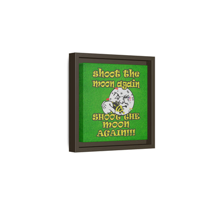 shoot the moon again - framed canvas art (green turf)