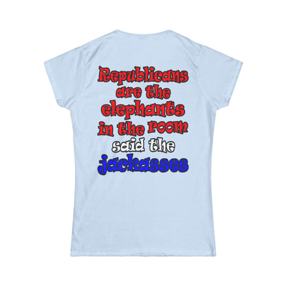 donkeys and elephants - Women's Softstyle Tee