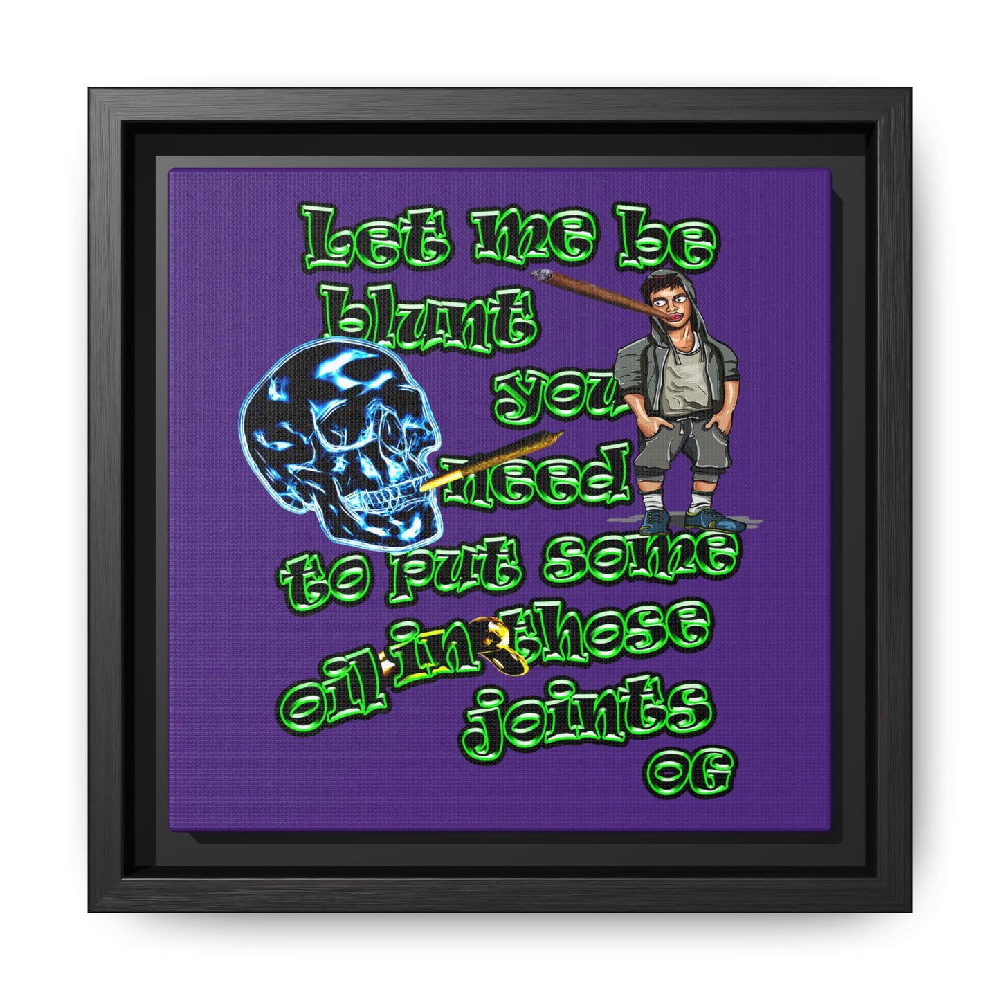 og - framed canvas art (purple)