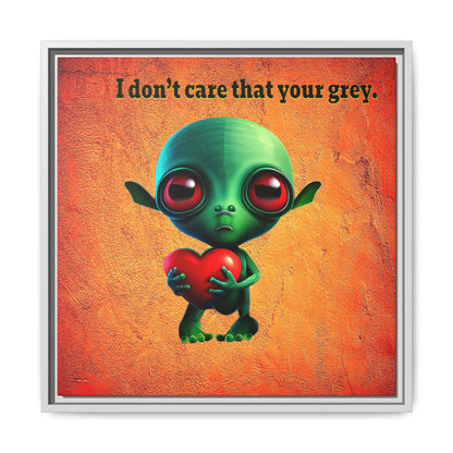I don't care that your grey - framed canvas art (burnt orange)
