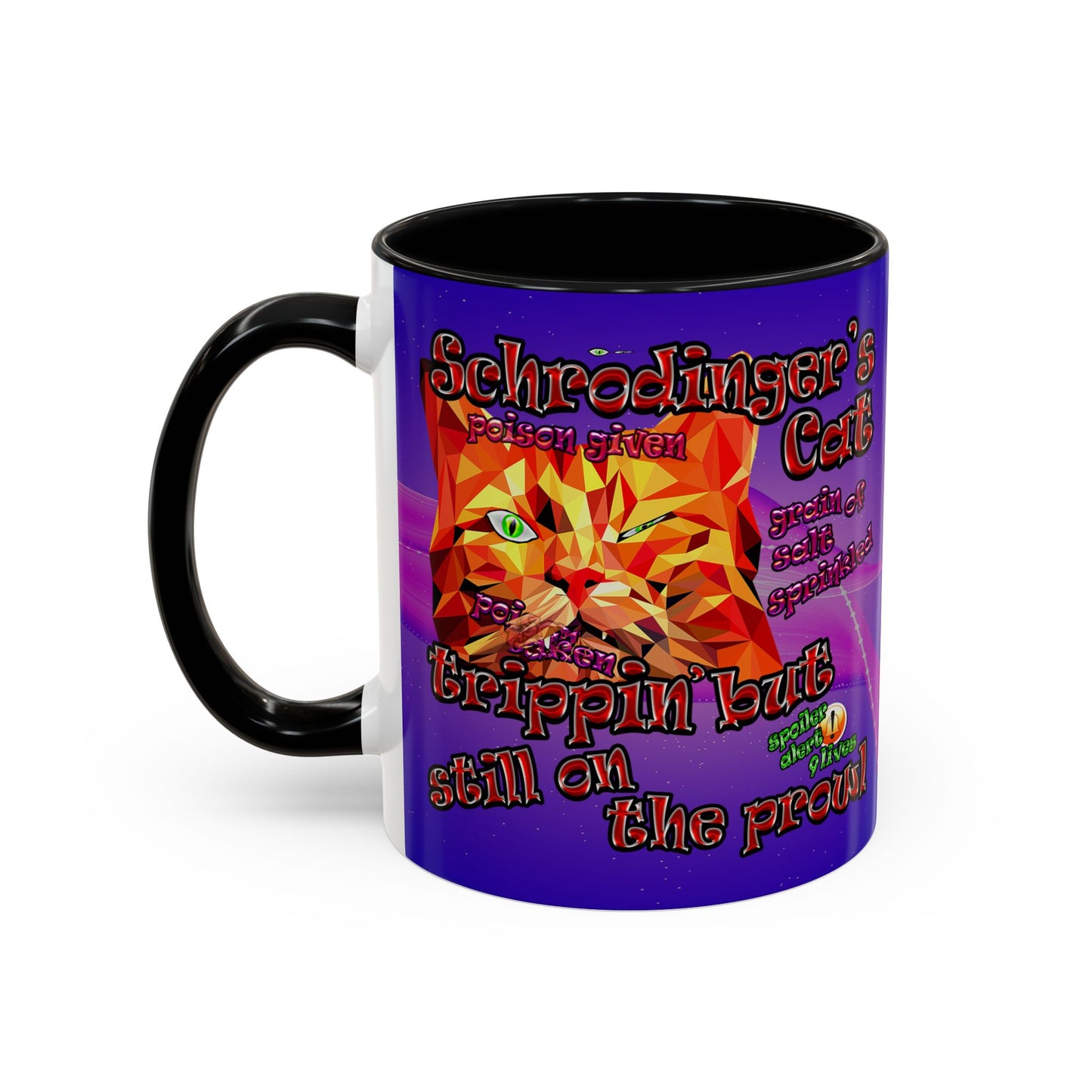schrodinger's cat - Accent Mug (purple-pink wave)