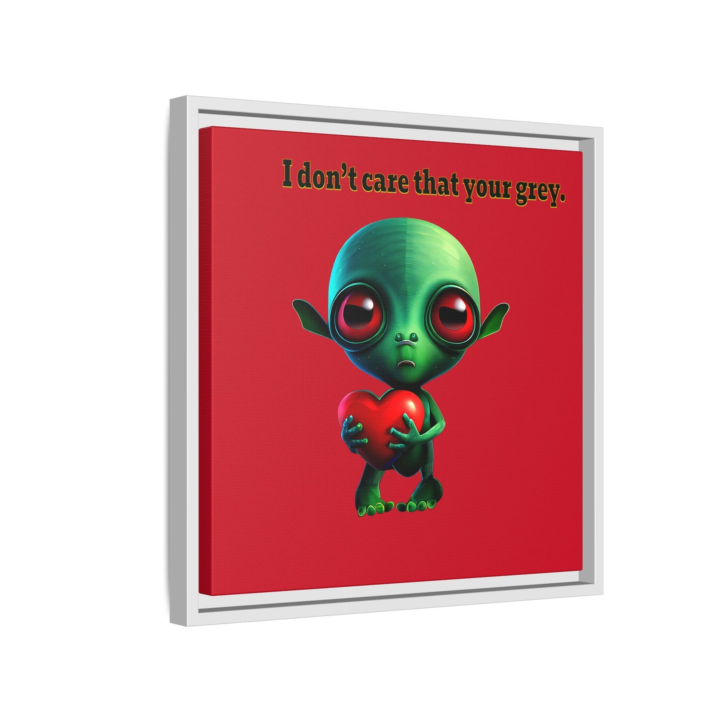 I don't care that your grey - framed canvas art (dark red)