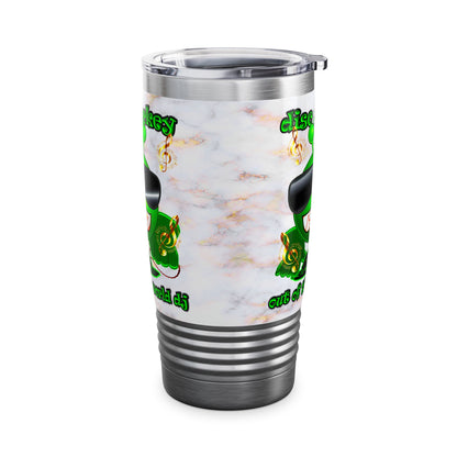 disc jockey - Ringneck Tumbler, 20oz (white marble)
