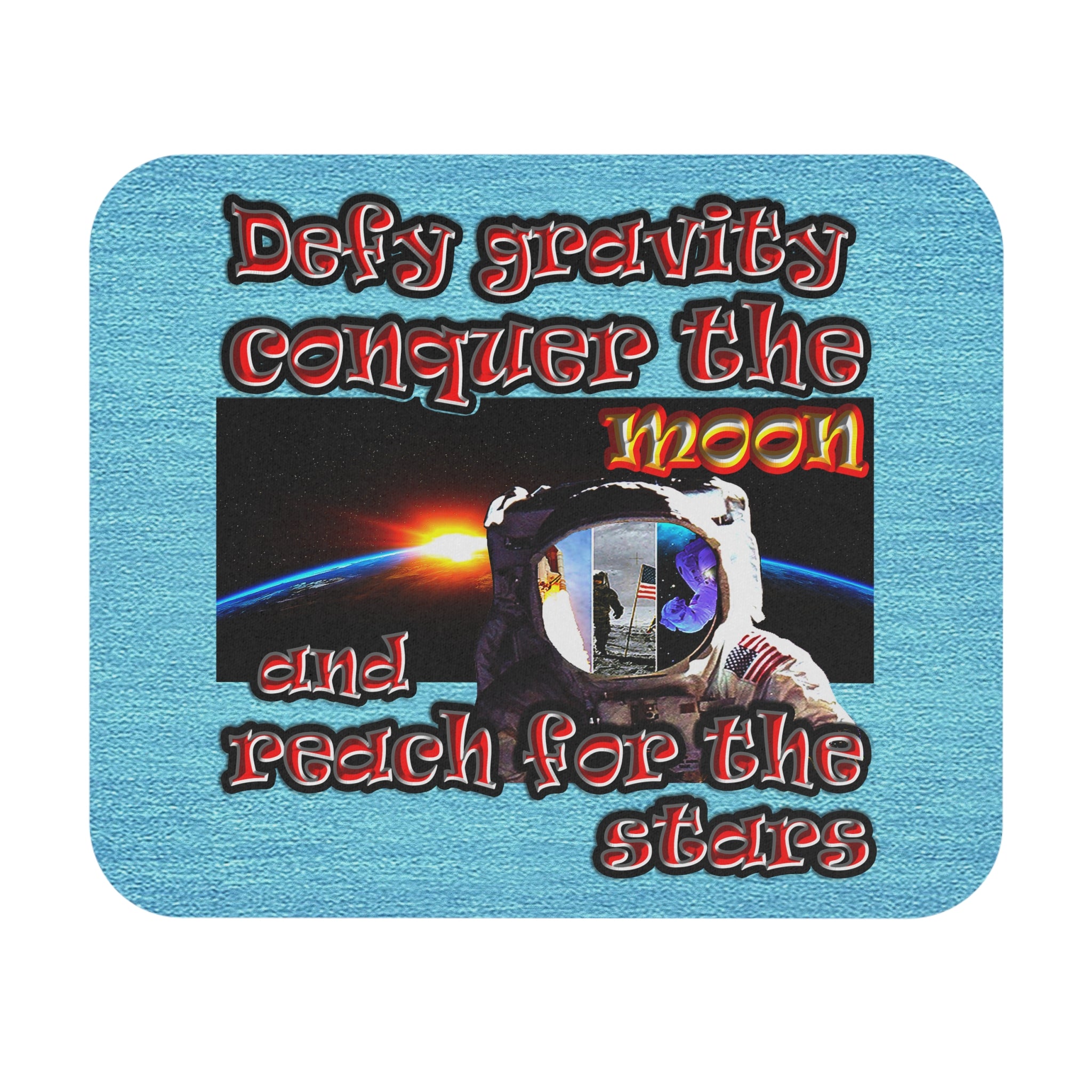 defy conquer reach - Mouse Pad (Rectangle) (faded blue)