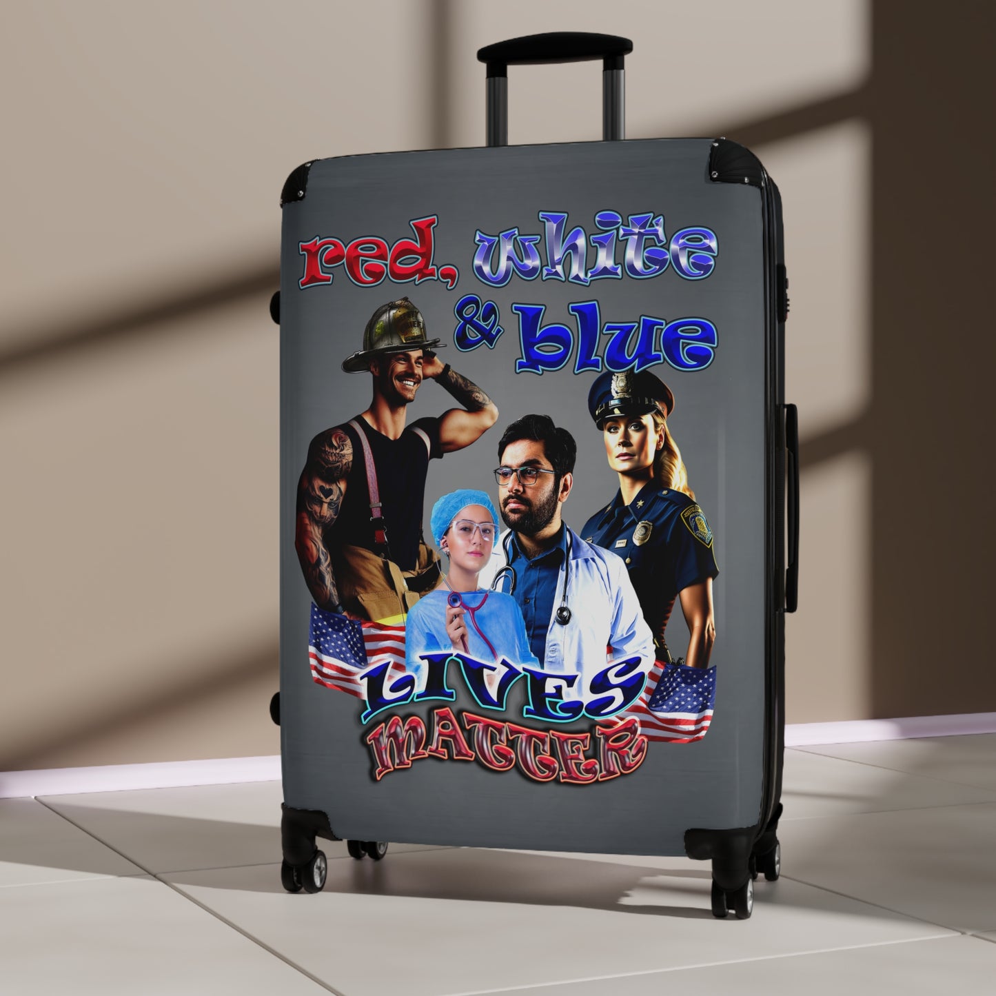 rw&b lives matter - Suitcase (grey-light grey)
