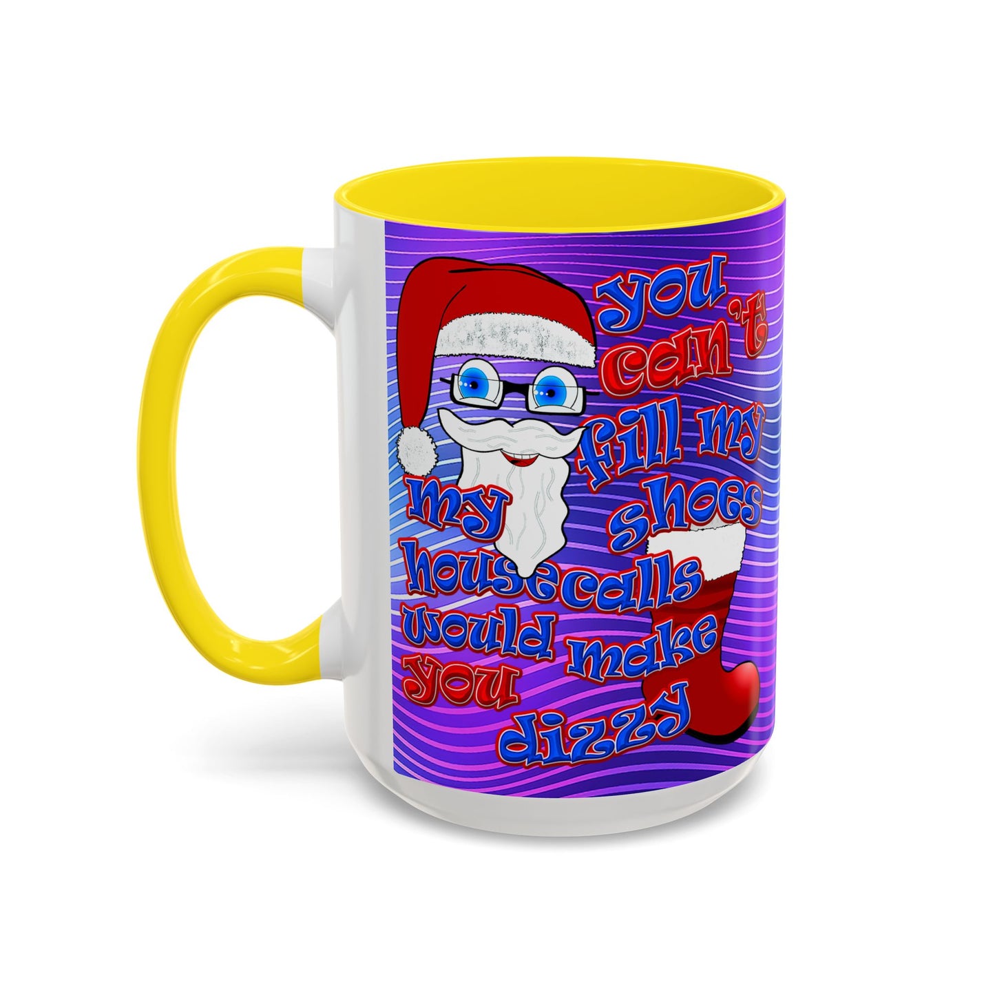 santa's shoes - Accent Mug (purple wave)