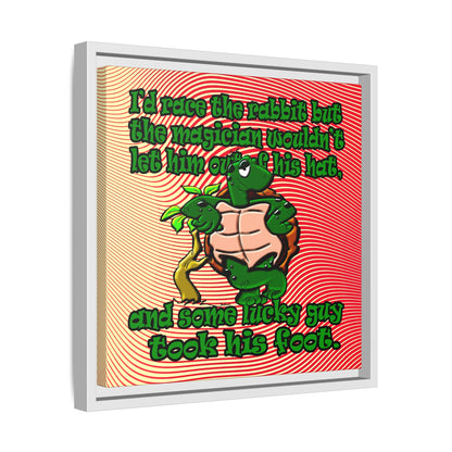 turtle race - framed canvas art (yellow-orange wave)