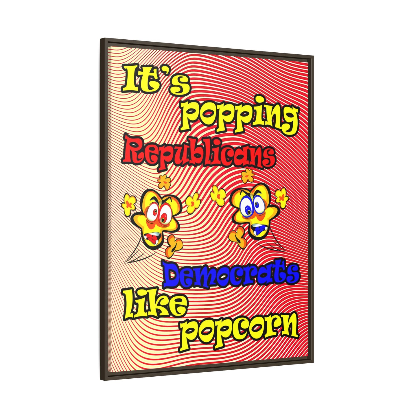 popping like popcorn - framed canvas art (yellow-orange wave)