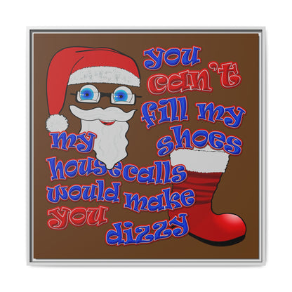 santa's shoes - framed canvas art (brown)