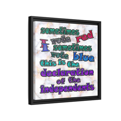 declaration of the independents - framed canvas art (white marble)