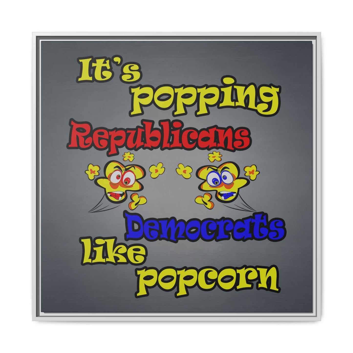 popping like popcorn - framed canvas art (grey-light grey)