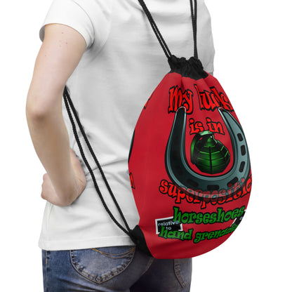my luck - Drawstring Bag (dark red)