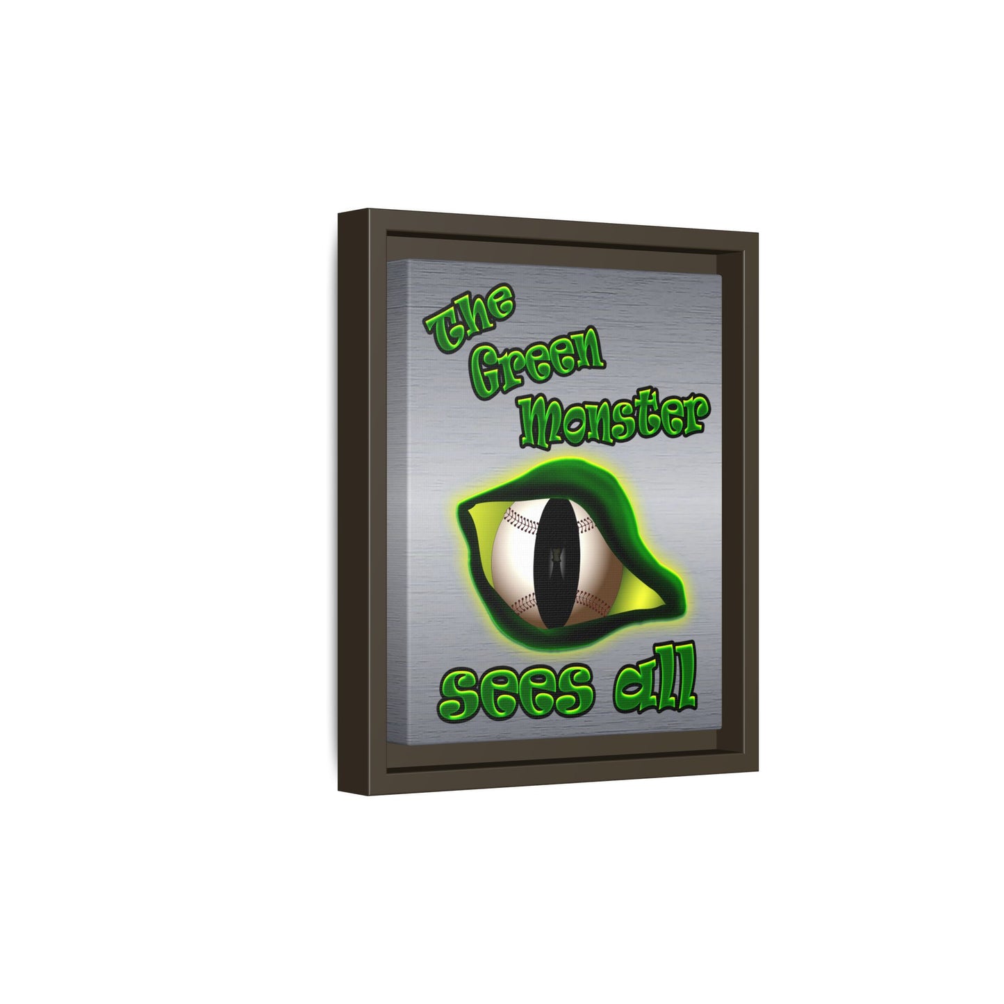 green monster - framed canvas art (brushed nickel)