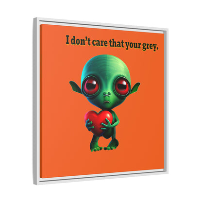 I don't care that your grey - framed canvas art (orange)