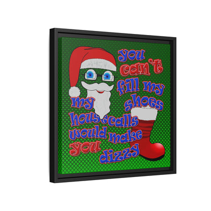 santa's shoes - framed canvas art (logo green)