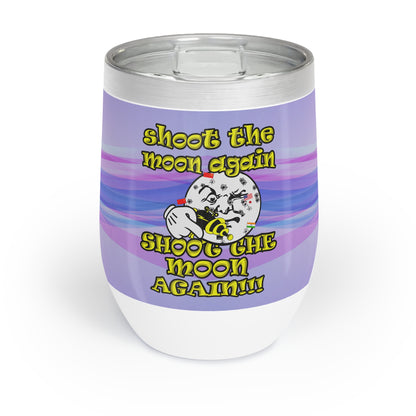 shoot the moon again - Chill Wine Tumbler (light blue-pink wave)