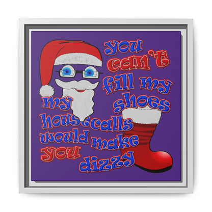 santa's shoes - framed canvas art (purple)