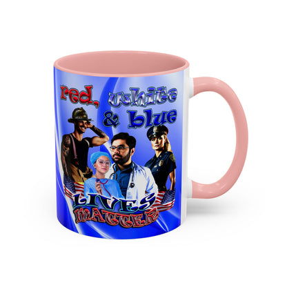 rw&b lives matter - Accent Mug (blue-white wave)