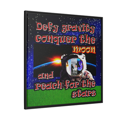 defy conquer reach - framed canvas art ('snoops' background)