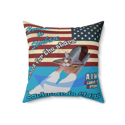 shoot for the stars - Spun Polyester Square Pillow - (turquoise)