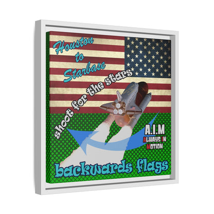 shoot for the stars - framed canvas art (logo green)