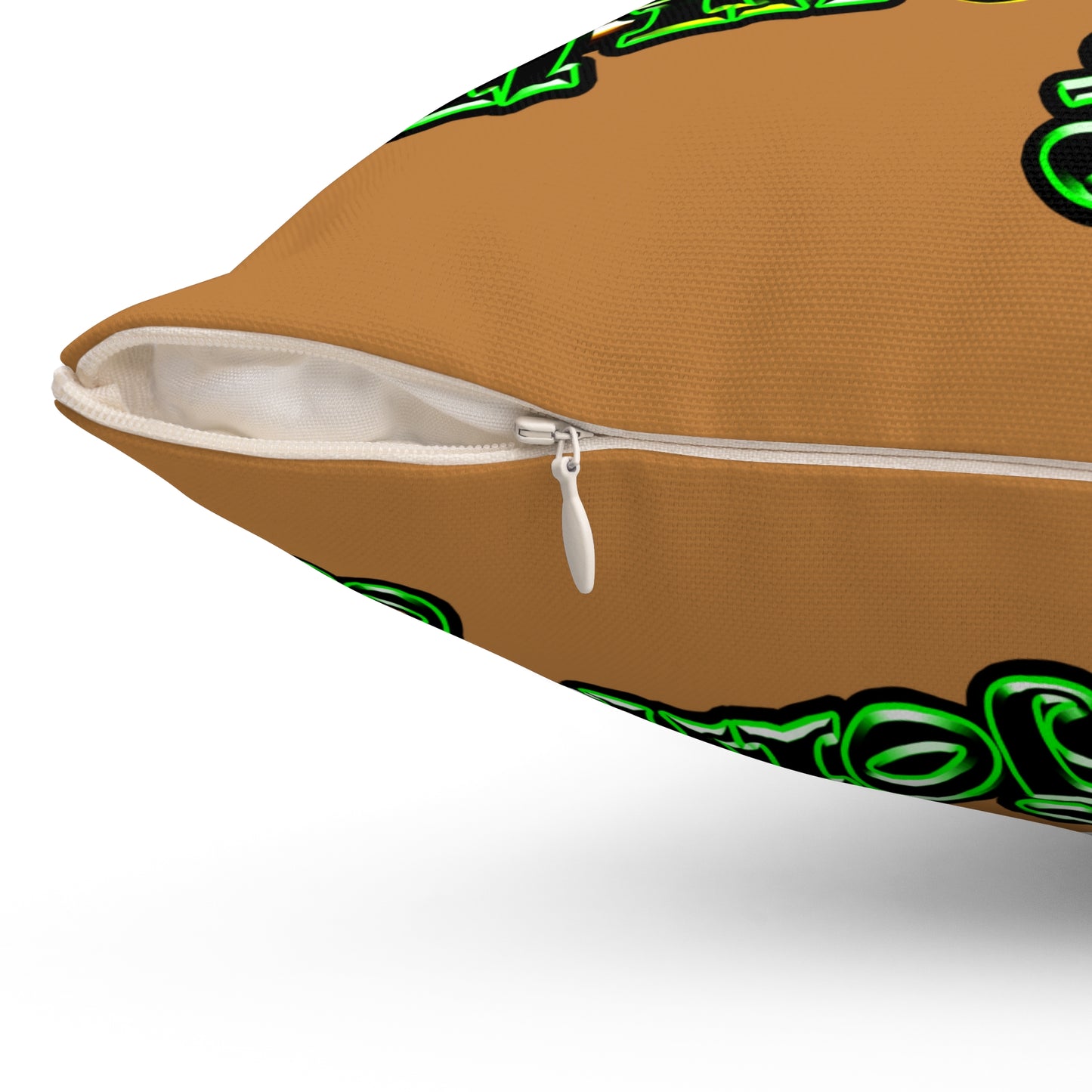 og - Spun Polyester Square Pillow - (light brown)