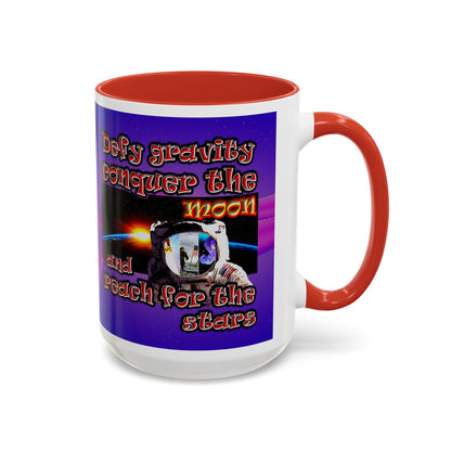 defy conquer reach - Accent Mug (purple-pink wave)